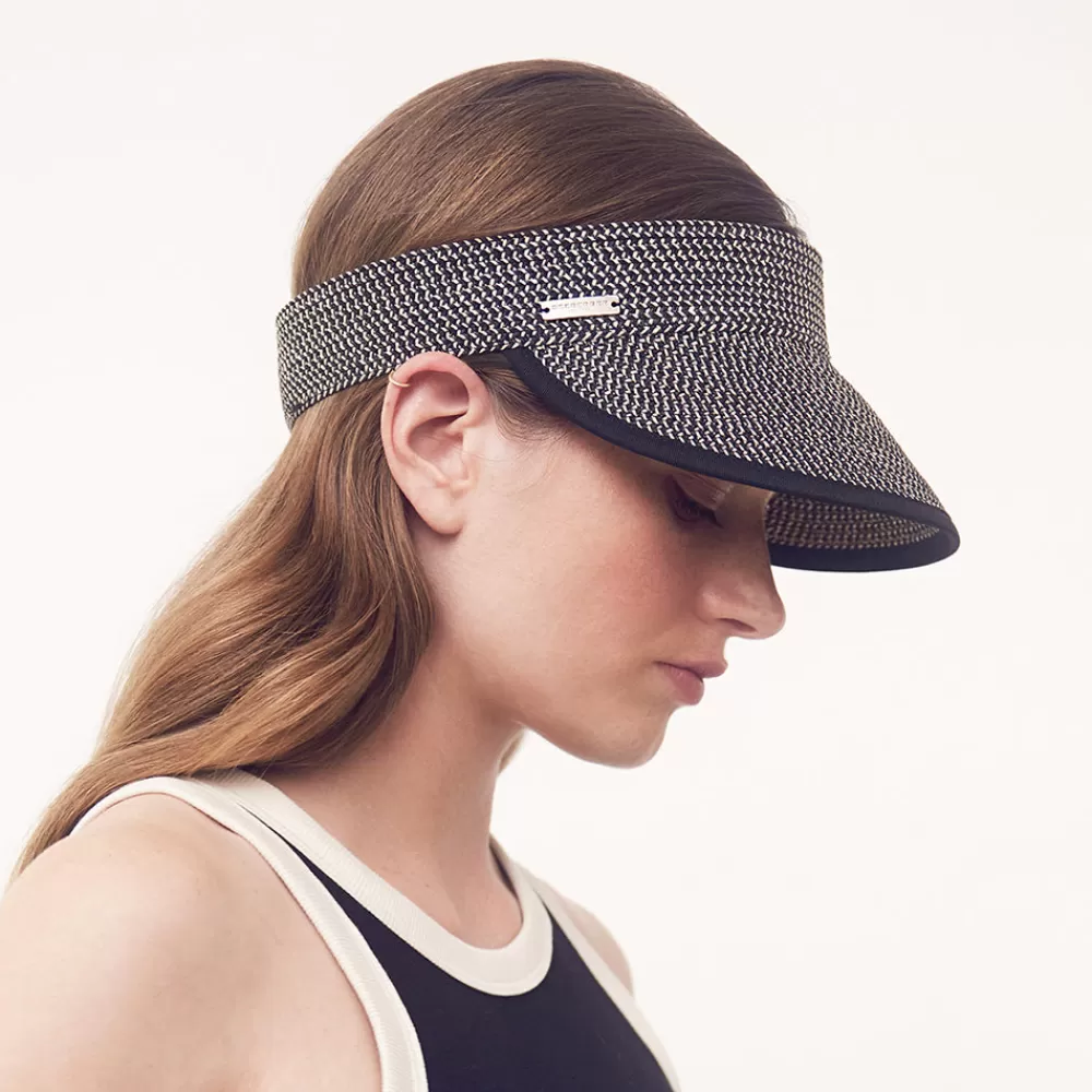 Chapeaux Été | Chapeaux De Paille^Seeberger Visière Été Pliable en Paille Toyo naturel-noir
